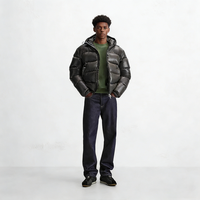 Service OEM en gros – Blouson bomber matelassé noir slim pour homme, col montant, en toile, haute qualité, style streetwear, idéal pour l'hiver