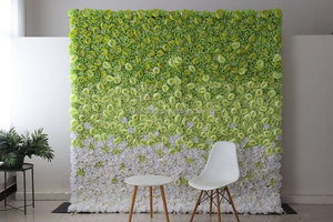 ฉากหลังดอกไม้แต่งงาน8FT 8FT สีเขียวลายดอกกุหลาบดอกไม้ประดิษฐ์ผนัง3D สำหรับตกแต่งแผงแบบม้วนขึ้น - Product Image 5