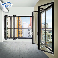 Nouvelle conception de fenêtre pliante horizontale en aluminium conforme à la norme AS2047 NFRC, fenêtres pliantes en aluminium pour cuisine et salon