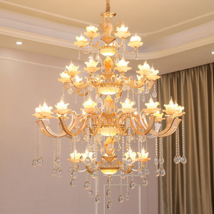Zèle éclairage or grande villa hôtel hall décoratif luxe empire français lustre en cristal pour salon - Product Image 4