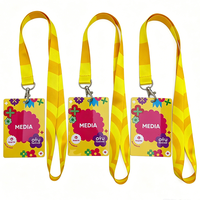Cordons de cou personnalisés en polyester durable avec logo par sublimation et cartes d'accès PVC sur mesure pour événements, festivals, dirigeants et cartes VIP
