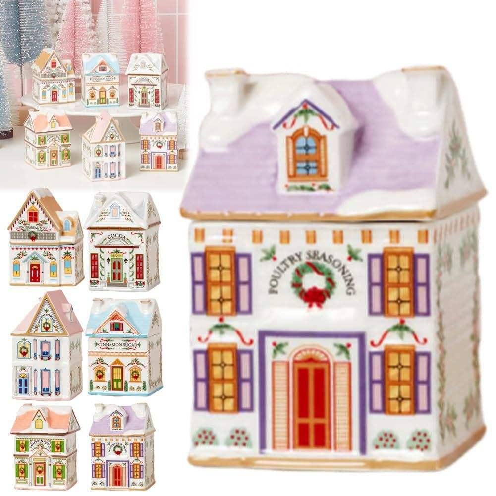Christmas holiday village spice house-purple
