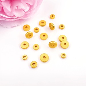Gold Plated Frosted Round Spacer Beads For <b>Bracelet</b> Making Jewelry Findings 8mm <b>Copper</b> Core Color Preserving - Product Image 2