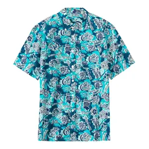 制造商加大码男士休闲夏威夷衬衫定制升华印花标志超大空白男女通用衬衫