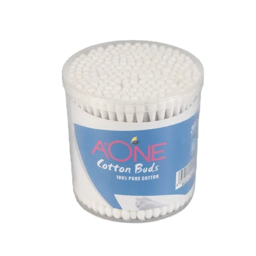 200 pcs Plastic Stick Ear Cotton Buds,cotton Swabs In round PP Box