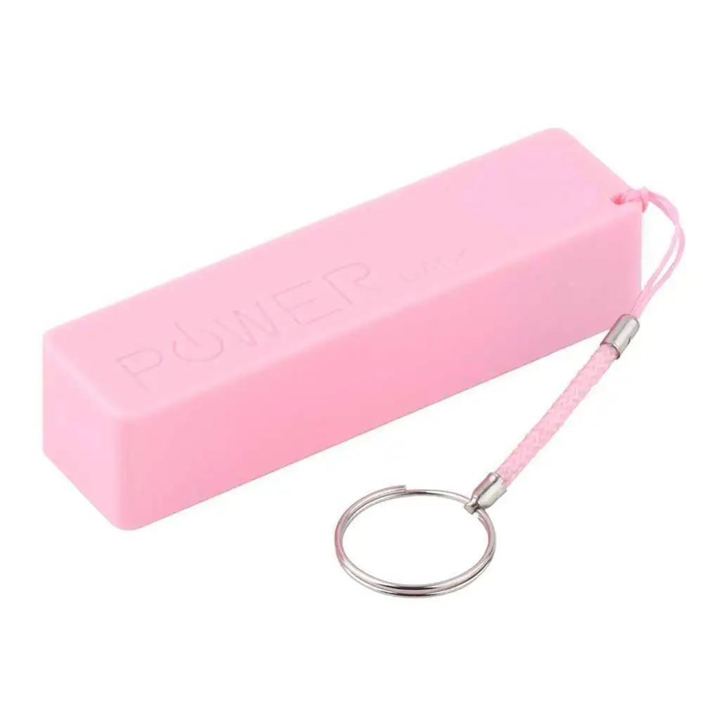 Powerbank with Key Chain USB Portable 2600mAh External Power Bank Case Pack Box 18650 Battery Charger No Battery