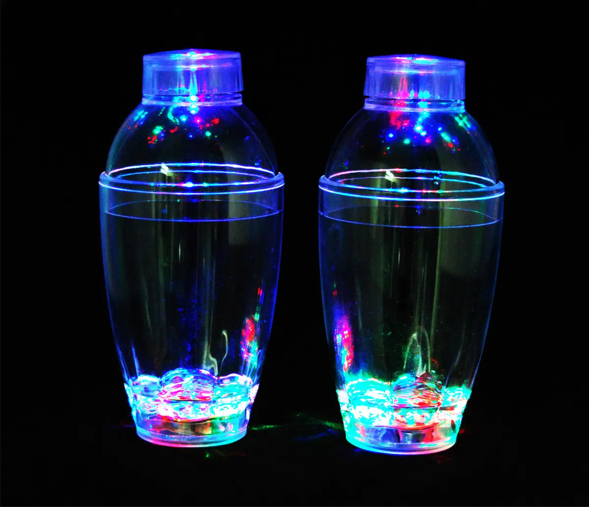 Professionele Bartende Plastic Led Licht Lichtgevende Shakers Cocktail Shaker Voor Mengbar