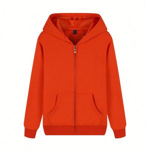 Sudadera con capucha básica de algodón orgánico de 500 g/m², perfecta para personalizar, de doble capa, con estampado de logotipo en relieve, estilo streetwear, con cremallera, vintage, sin etiqueta. - Product Image 3