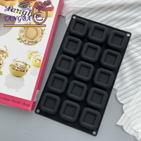 Tangba 15-Cavity Silikon Mousse Kuchen formen Bewölkte quadratische Ringe Backwerk zeuge Pralinen form Kuchen Dekorations werkzeuge
