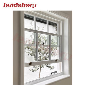 लैंडतेज आधुनिक फ्रेंच शैली काले सफेद ऊर्ध्वाधर एल्यूमीनियम ऊपर नीचे स्लाइडिंग सिंगल लटका हुआ sash खिड़कियां - Product Image 2