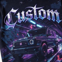 T-shirt en coton premium coupe ample délavé à l'acide, style streetwear, impression DTG Kornit, sport, cyber, rétro, vente en gros OEM