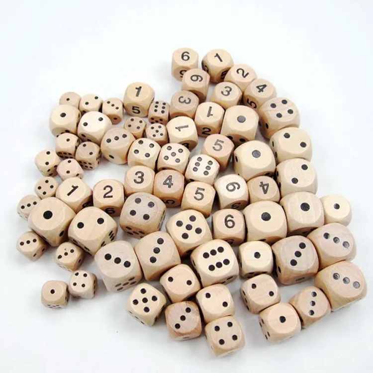 Dados de madera para juegos de mesa, alta calidad, 10mm