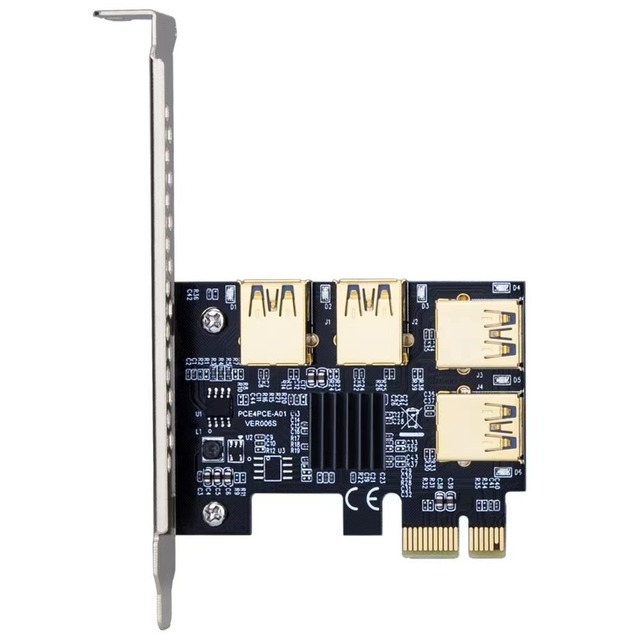 Computer Accessories Gold Plated PCI-E 1x to 16x Riser Card PCI-Express 1 to 4 Slot PCIE Usb 3.0 Pcie Card