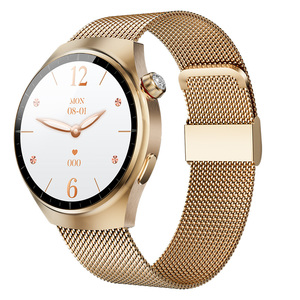 Montre connectée EDS SK7Mini avec bracelet en acier doré, appels Bluetooth, suivi de santé, modes multisports, santé féminine, longue autonomie de la batterie - Product Image 1