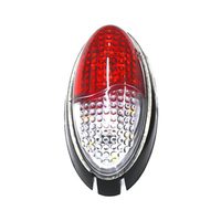 Feu de position latéral LED 12V 24V rouge et blanc bicolore avec lentille transparente, clignotant d'indication, fixation par vis pour camion, remorque, caravane