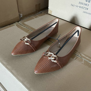 Zapatos Planos de Punta Puntiaguda para Mujer con Decoración de Cadena Metálica, Zapatos Planos Transpirables de PU para el Uso Diario - Product Image 2