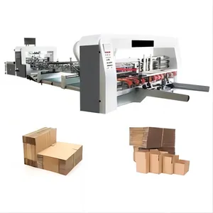 High quality corrugated papercoard folder gluer making machine automatic carton box folder gluer machine