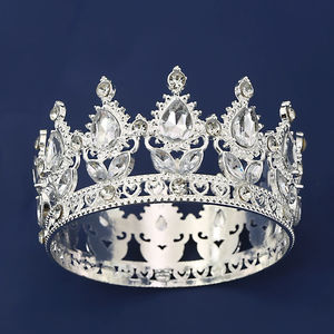 Corona Barroca Europea Americana Original Chapada en Oro, Decoración Floral para Pasteles, Accesorios de Estudio para Bodas, Adornos Hechos de Aleación - Product Image 5