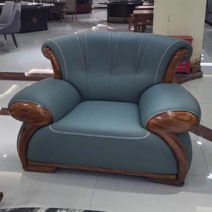 High-end Atmosphere Wujin Wood Layer Cowhide <b>Sofa</b> Leather Solid Wood Thick Leather <b>Sofa</b> for Villa And Living Room - Product Image 2