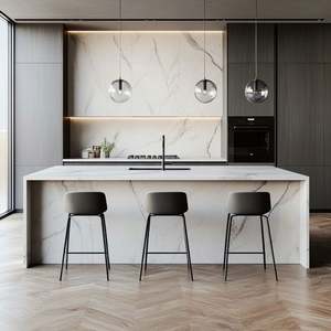 Nouveau modèle RTA, armoires de cuisine en contreplaqué stratifié noir, armoires murales modulaires intelligentes, accessoires d'évier en acier inoxydable, prêtes à l'emploi - Product Image 6