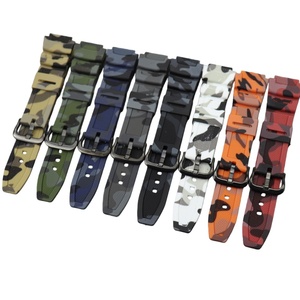 Bracelets de montre en caoutchouc PU camouflage 18 mm, accessoires pour montre, bracelet de remplacement pour <span class=keywords><strong>Casio</strong></span> AQ-S810W/AE-1200/1300/SGW-300 - Product Image 2