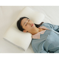 Oreiller cervical orthopédique en mousse à mémoire de forme OEKO-TEX avec logo personnalisé, forme ondulée et tissu pour une utilisation confortable au lit