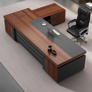 Atacado Sala Móveis MDF Ceo Office <span class=keywords><strong>Desk</strong></span> boss Tabela l Forma Mesa Executiva com Gabinete Lateral - Product Image 6