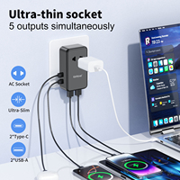 Cargador Ultrafino Mini con Múltiples Puertos USB Tipo C, Adaptador de Viaje con PD de 20W para Teléfono Móvil
