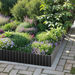 Bordure de jardin ondulée en métal noir sur mesure 6' <span class=keywords><strong>pour</strong></span> aménagement paysager, parfaite <span class=keywords><strong>pour</strong></span> les jardins, les parterres de fleurs, les pelouses et les cours. - Product Image 2