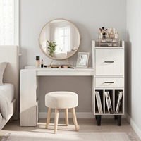 Bureau d'ordinateur minimaliste blanc avec options de rangement amples et étagères latérales pour la maison et le bureau - Vente en gros usine