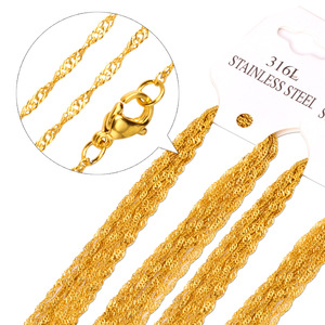Collier en chaîne en acier inoxydable 2 mm, design géométrique, 45 cm, 50 cm, 55 cm, 60 cm, pour la fabrication de bijoux et accessoires - Product Image 5
