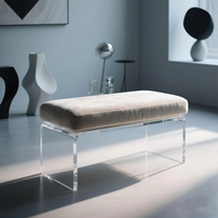 Banc en acrylique personnalisé moderne Table à manger Chaise de sac souple pour l'intérieur de la maison Hôtel Loisirs Tabouret à langer polyvalent pour chaussures Chambre à coucher