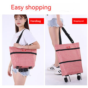 Tekerlekli mağaza arabası çantası market arabası pazar katlanır bakkal alışveriş arabası çantası 2 tekerlekli - Product Image 5