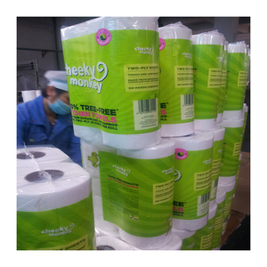 Papel higiénico de 2 capas, 300 hojas, 4 rollos, 12 rollos, embalaje de caña de azúcar - Product Image 2