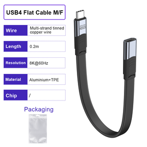 ULT-Unite <span class=keywords><strong>สาย</strong></span>เคเบิล USB4ฟังก์ชั่นเต็มรูปแบบสายเคเบิลแบบแบนนุ่ม40Gbps Type C ถึง C <span class=keywords><strong>สาย</strong></span>ข้อมูล240W 8K สำหรับชาร์จการส่งข้อมูลวิดีโอข้อมูล - Product Image 6