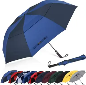 Vendita calda impermeabile antivento completamente automatico doppio baldacchino ventilato compatto 2 ombrello pieghevole