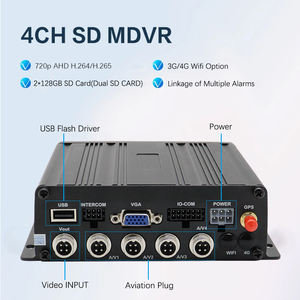 미니 720p 4ch 듀얼 SD 카드 <span class=keywords><strong>2</strong></span>*128GB 자동차 블랙 박스 연결 알람 내장 4G Gps 자동차 비디오 <span class=keywords><strong>HD</strong></span> 녹음 재생 스마트 모바일 MDVR - Product Image 5