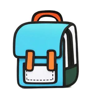 Logo定制批发2D绘画卡通儿童书包背包创意日背3D防水耐用粉色可爱迷你可爱