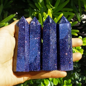 Piedra de Cristal de Arena Azul Natural Pulida Estilo Bohemio al por Mayor, con Punto de Sangre de Dragón, para Decoración del Hogar y Regalos Festivos - Product Image 4