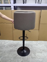 Tabouret de bar haut avec dossier pivotant à 360 degrés, base noire, chaise pour îlot de cuisine