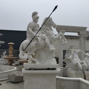 Marbre Saint George le Victorieux Cheval Dragon Tuer Statue Western Catholique Religieux Guerrier Saint George Statue - Product Image 5