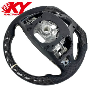 Volante deportivo de carreras personalizado en fibra de carbono y cuero negro, adecuado para Cadillac XT6 XT5 CT6 Escalade - Product Image 3