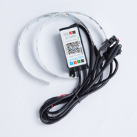 Kit de luces decorativas RGB AILECAR de 12V para faros de coche, control por aplicación móvil, efectos Halo personalizables, 7 colores, LED de alto brillo