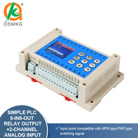 Controlador lógico programable Oshangming Plc Módulo de relé 8 entradas 8 salidas 2 entradas analógicas PLC simple todo en uno