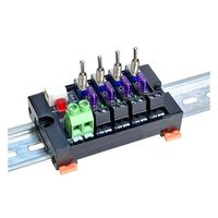 Module de distribution d'alimentation CC à 4 voies, bornier à vis pour rail DIN, fusible séparé, LED et carte de contrôle pour chaque canal