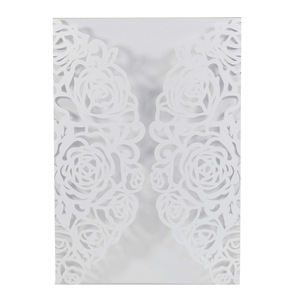 Offre Spéciale : Invitations de <span class=keywords><strong>Mariage</strong></span> de Luxe pour la Saint-Valentin, Pochette Argentée Scintillante, <span class=keywords><strong>Rose</strong></span> Blanche, Impression UV, Papier Écologique Personnalisé - Product Image 1