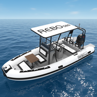 Catc Hypalon/PVC — bateau gonflable, Double coque en aluminium, réticule rigide de 19 pieds