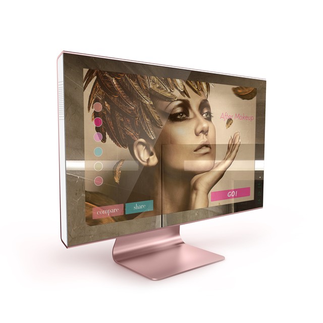 MIRROH.AI Smart Beauty Mirror with 13.3-inch Touch Screen Desktop Vanity Magic Mirror Android PAD