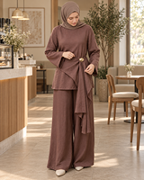 Ensemble robe haut de gamme couleur unie AW0321 – Vêtements musulmans islamiques tendance, hijabs, style décontracté pour le quotidien