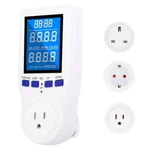 Full-View LCD Blue Screen Power Qualitäts analysator Preis EU UK US Watt meter Timer Stecker Leistungs messer